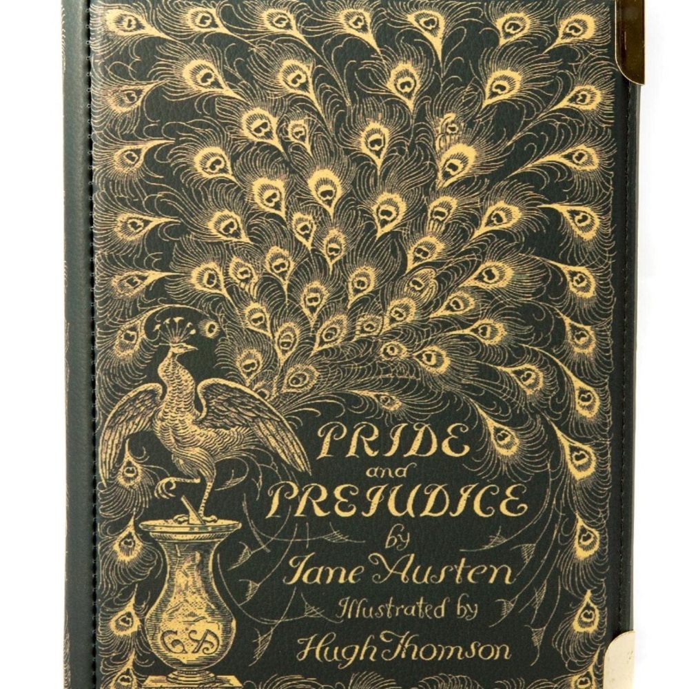 Green and Gold Book Clutch with Strap - Picture 5 of 8